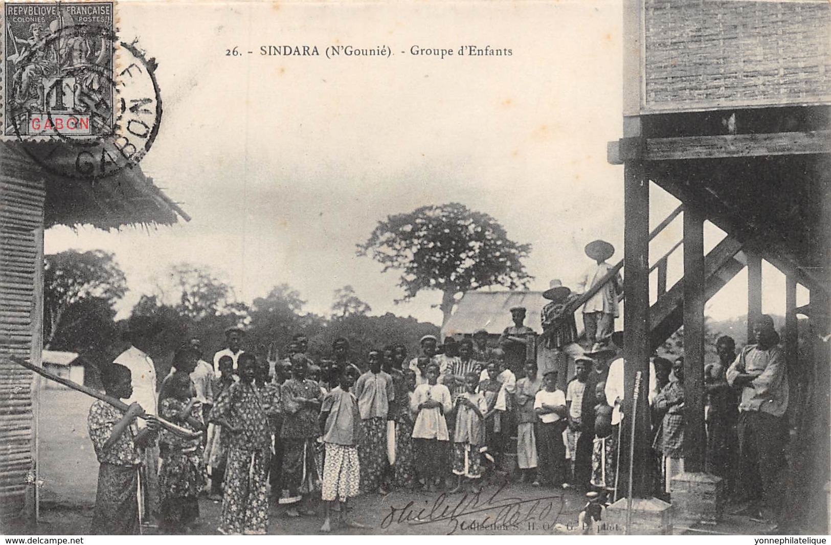 Guinée  Française / Topo - Belle Oblitération - 175 - Sindara - Groupe D'enfants - Guinée Française