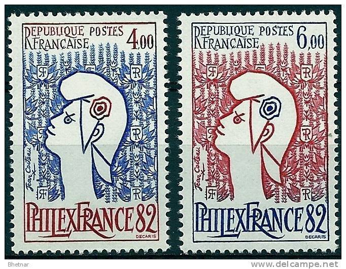 FR YT 2216 & 2217 " Philexfrance 82 " 1982 Neuf** - Unused Stamps