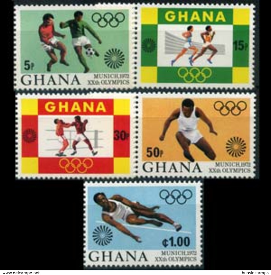 GHANA 1972 - Scott# 454-8 Olympics Set Of 5 LH - Ghana (1957-...)