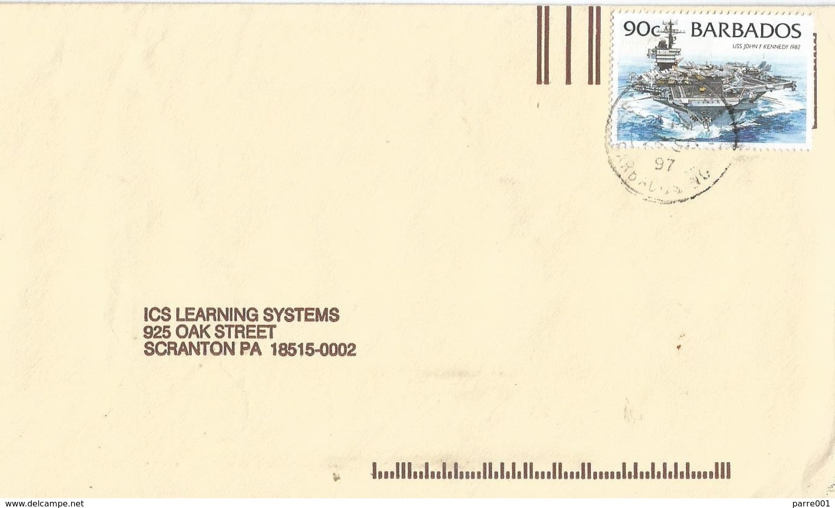 Barbados 1997 Bridgetown USS John F Kennedy 1982 Cover - Barbados (1966-...)