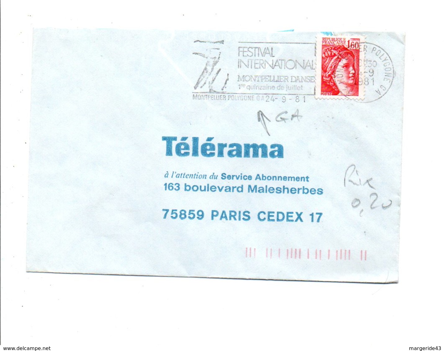 FLAMME FESTIVAL INTERNATIONAL DE DANSE DE MONTPELLIER HERAULT 1981 - Mechanical Postmarks (Advertisement)