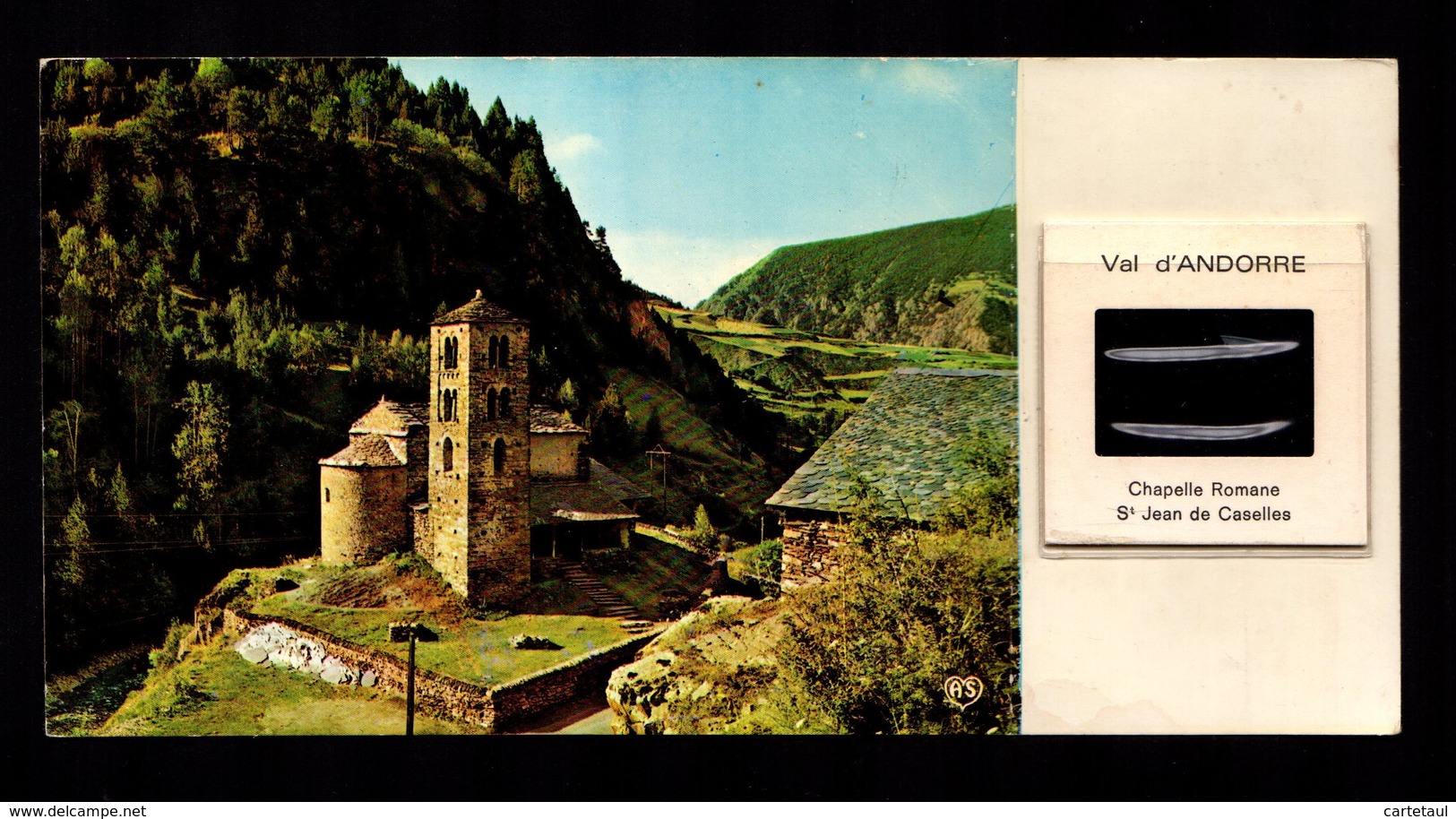 !!! ANDORRA ANDORRE !!! Carte Postale Diacolor Avec Sa Diapositive édition APA N° 108 Canillo St Jean Casell  Série Rare - Andorre