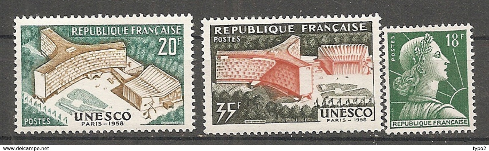 Yv. N° 1177,1178, 1011A (II)   ** MNH  UNESCO, Marianne  Cote 0,75 Euro TBE - Unused Stamps