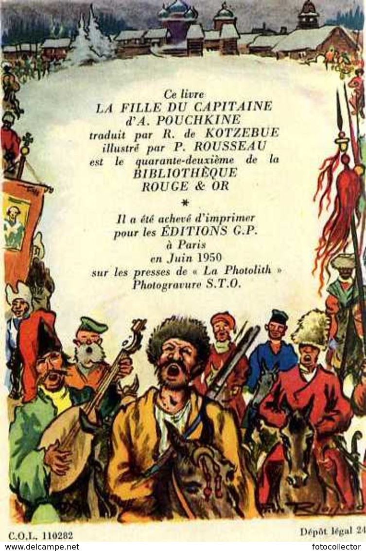 Jeunesse : Rouge Et Or N° 42 : La Fille Du Capitaine Par Pouchkine - Bibliothèque Rouge Et Or