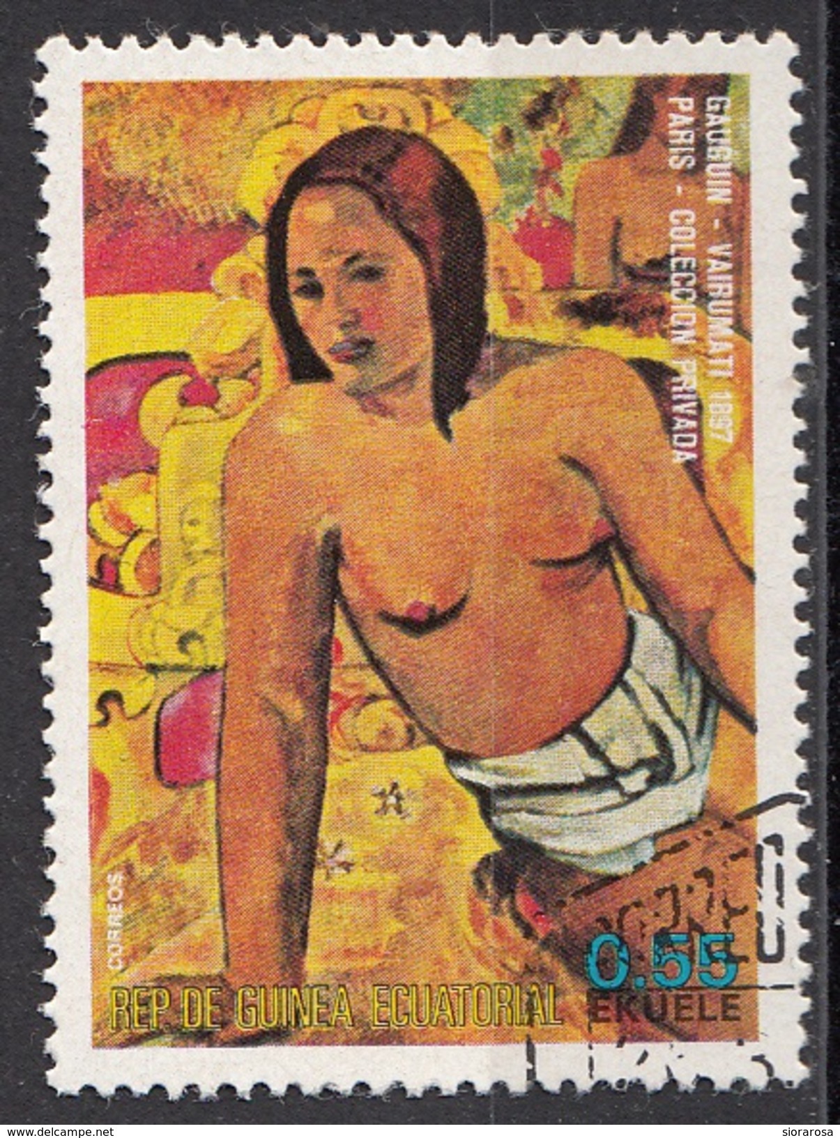 75134 Guinea Equatoriale 1974  " Vairumati " - Quadro Dipinto Da P. Gauguin Postimpressionismo Equatorial - Impressionismo