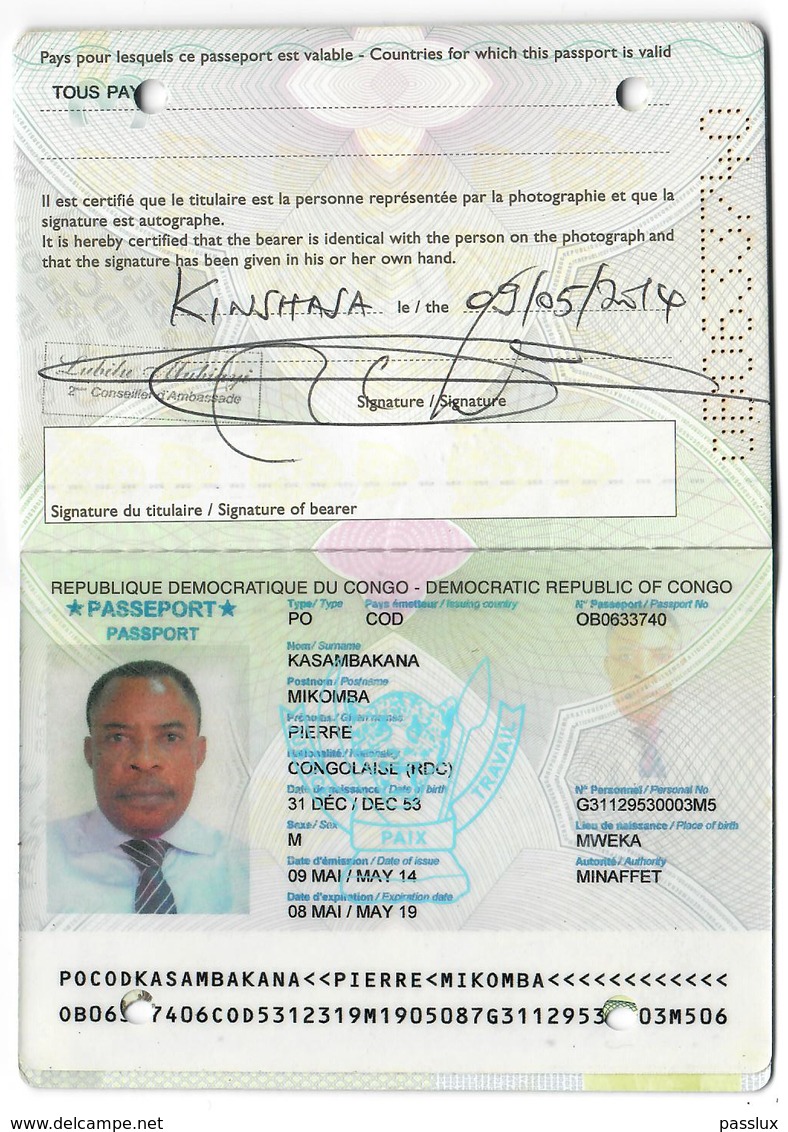 Democratic Republic Of CONGO Collectible Passport Passeport Reisepass Pasaporte Passaporto - Documenti Storici