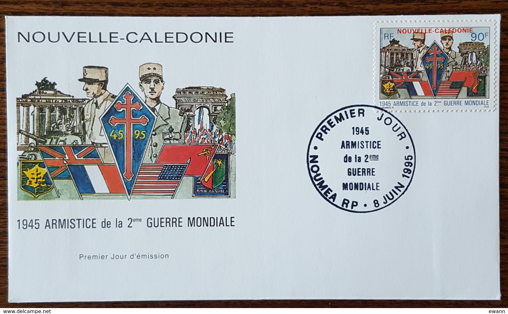 Nouvelle Calédonie - FDC 1995 - YT N°686 - Armistice De La 2ème Guerre Mondiale - FDC