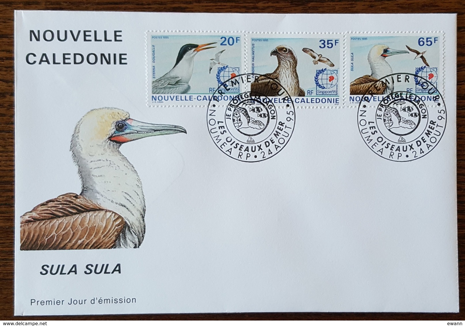 Nouvelle Calédonie - FDC 1995 - YT N°695 à 697 - Singapore'95 - Exposition Philatélique / Faune / Oiseaux De Mer - FDC