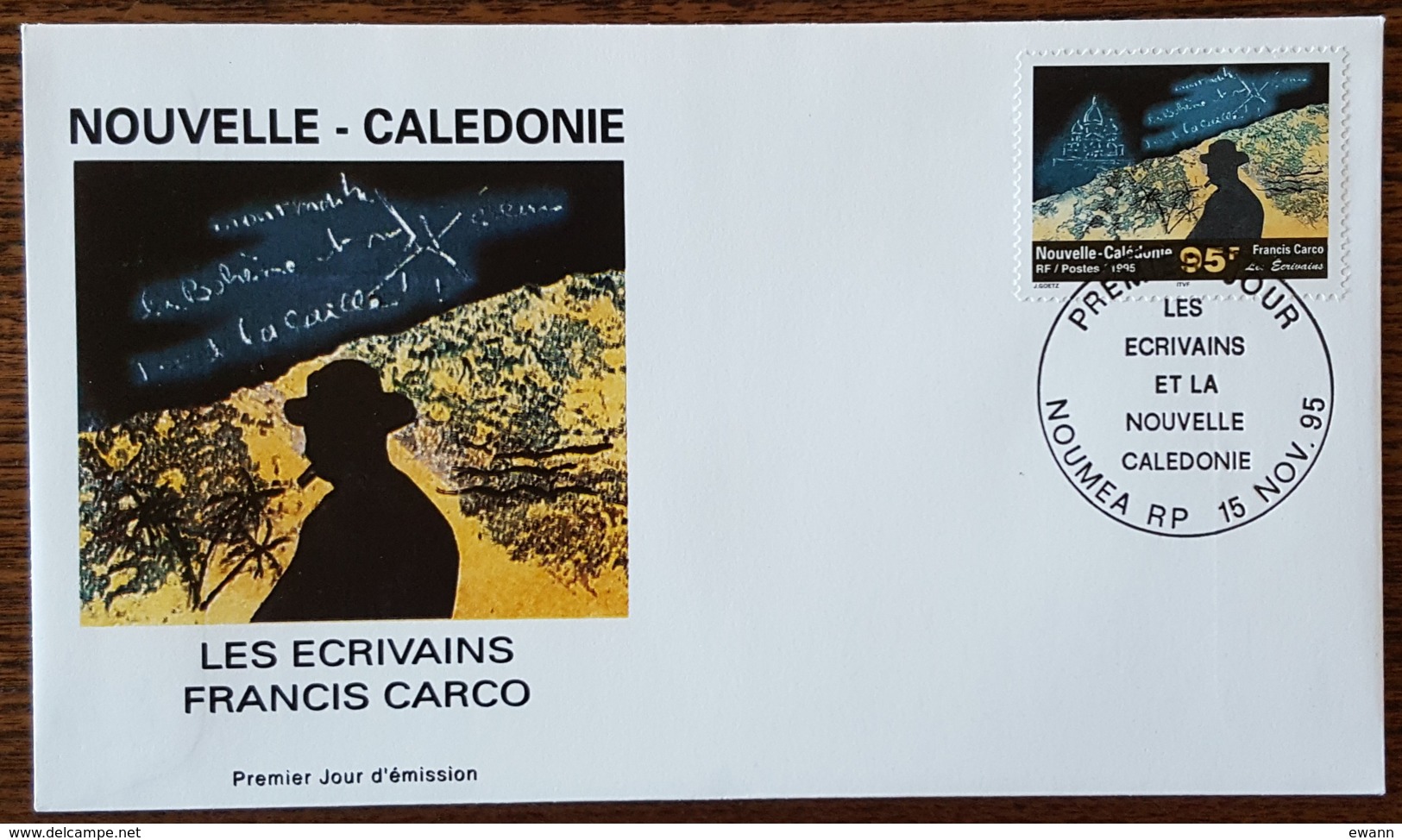 Nouvelle Calédonie - FDC 1995 - YT N°701 - Ecrivains / Francis Carco - FDC