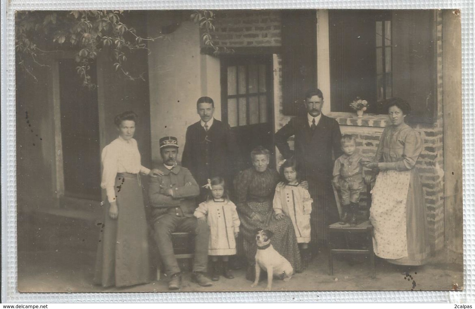 Carte Photo  - Cheminot Avec Sa Famille ? Chef De Gare ? - Souchay Photo Saint Cheron Seine Et Oise - Autres & Non Classés