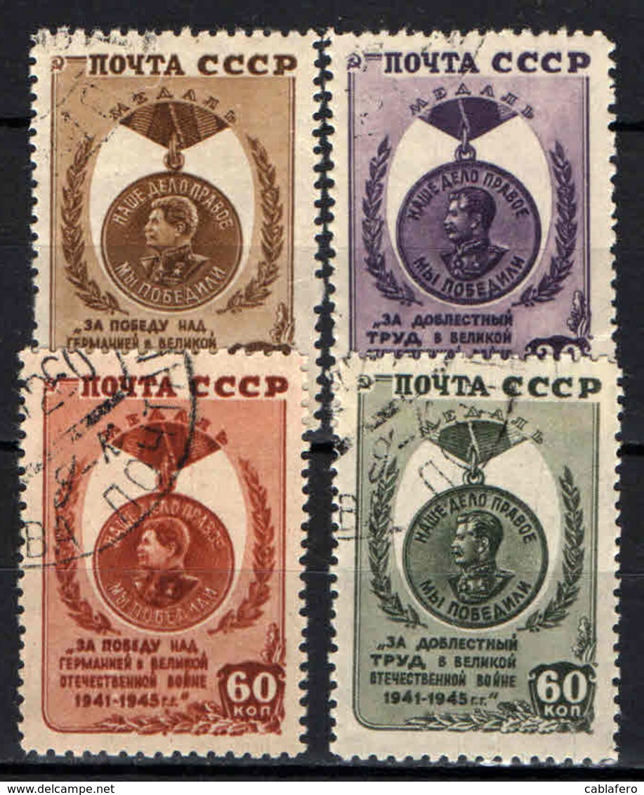 URSS - 1946 - MEDAGLIE DELLA VITTORIA - USATI - Usati