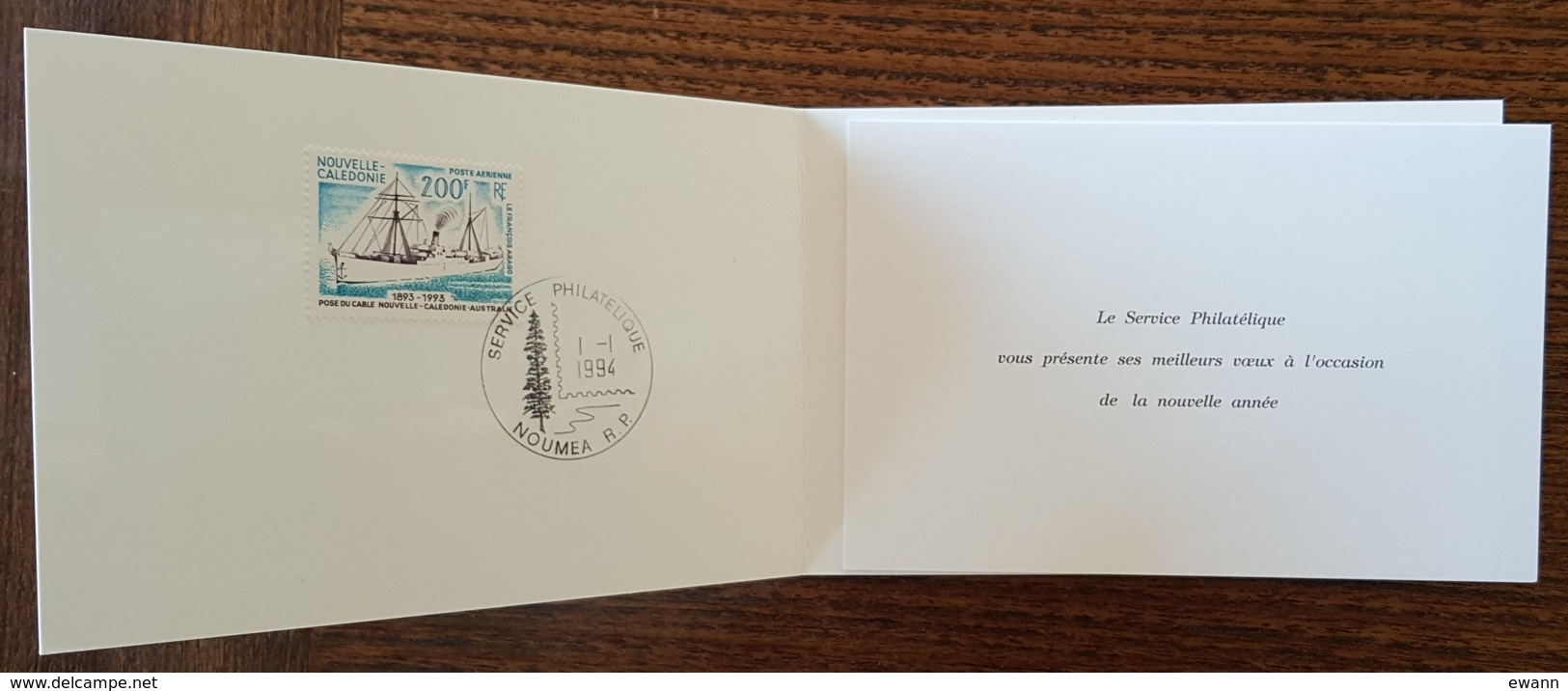 Nouvelle Calédonie - YT Aérien N°306 Sur Carte De Voeux 1994 - Pose Du Câble Nouvelle Calédonie / Australie - Lettres & Documents