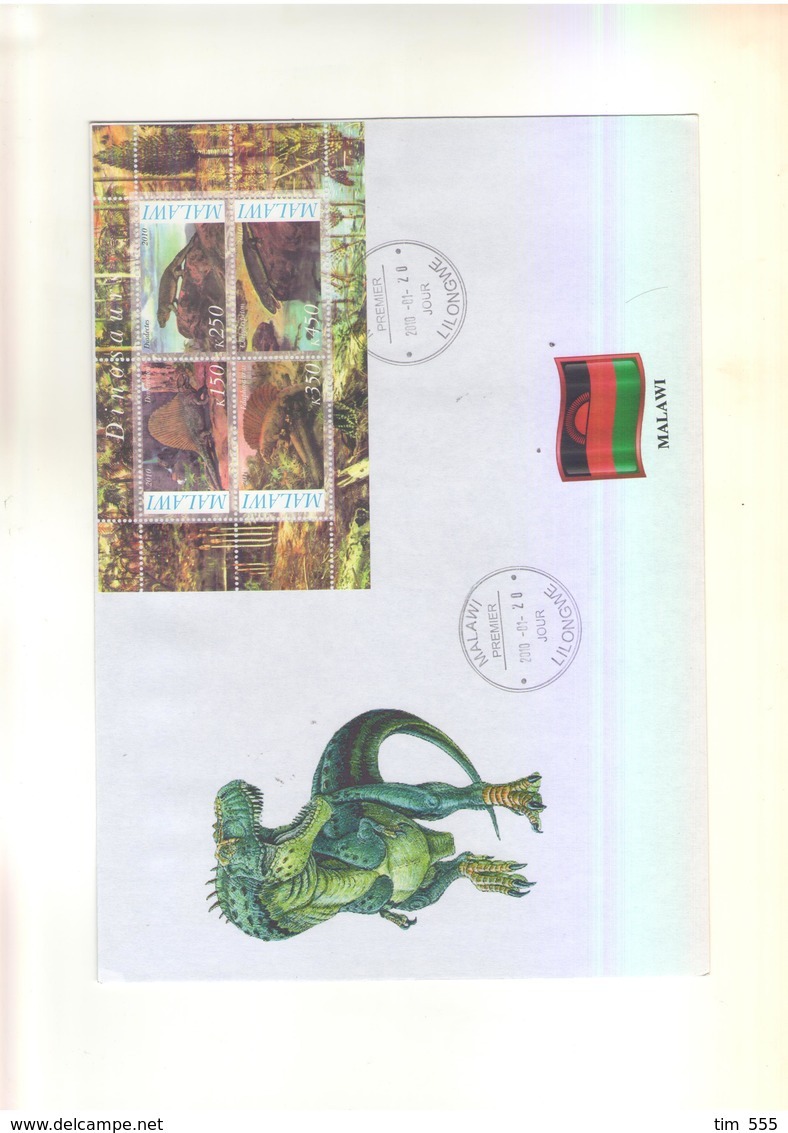 Malawi 2010  Prehistoric  Dinosaurs FDC - Prehistorics