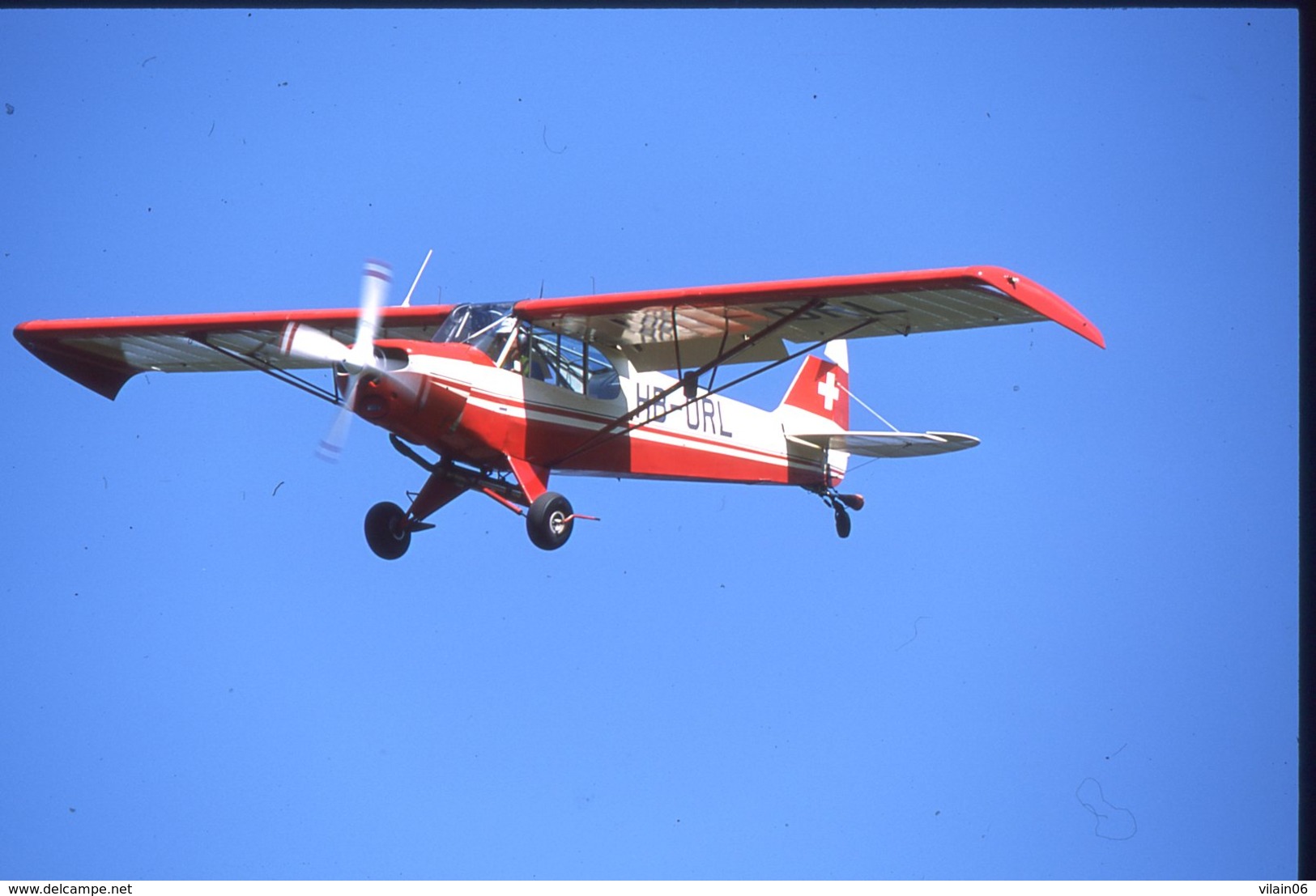 SLIDE / AVION / AIRCRAFT   ORIGINAL   PIPER PA 18M SUPER CLUB  HB-ORL - Diapositives