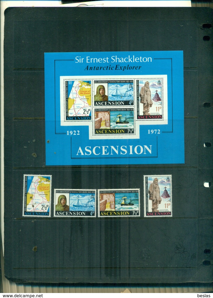 ASCENSION 50 E. SHACKLETON 4 VAL + BF NEUFS A PARTIR DE 1 EURO - Ascension (Ile De L')