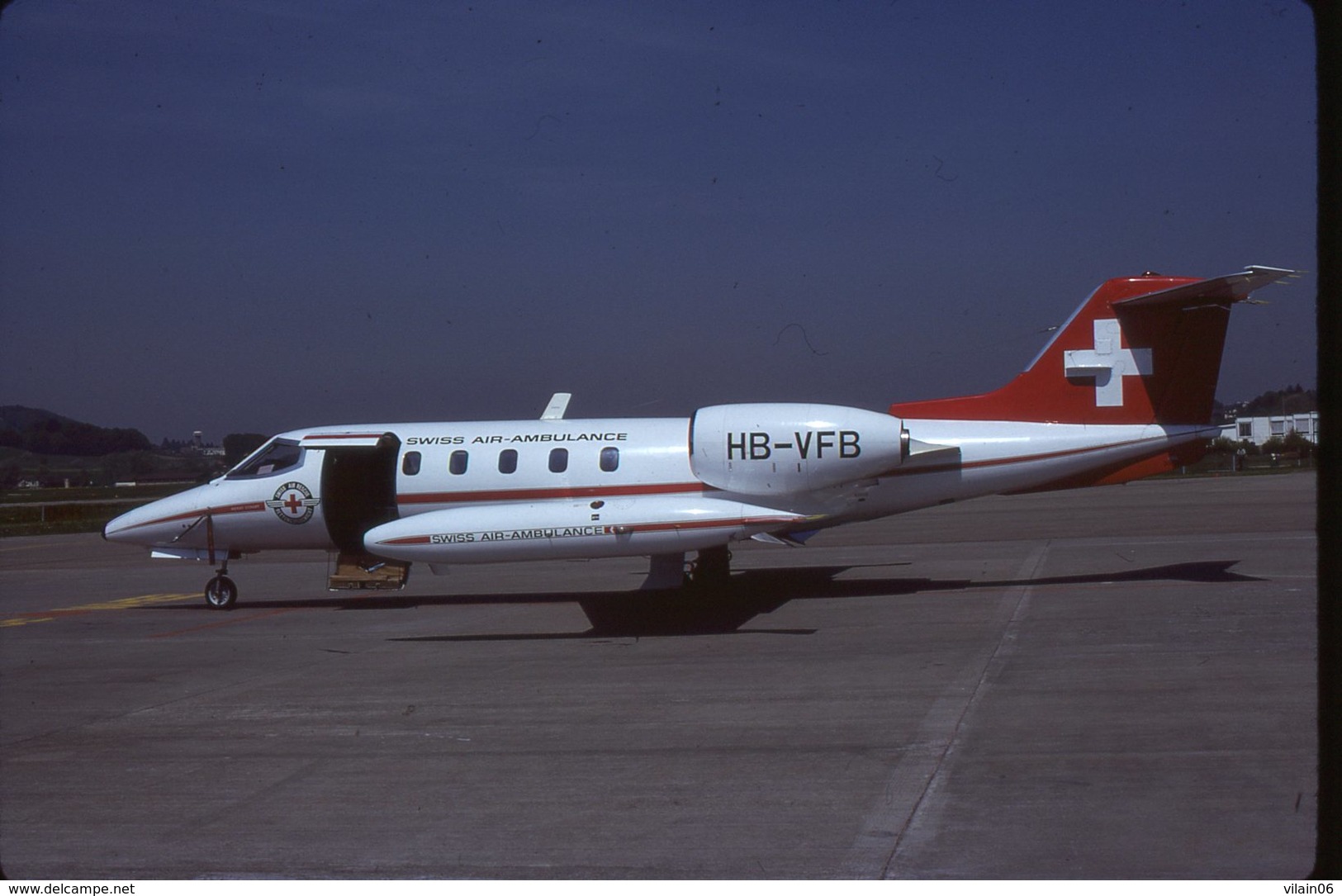 SLIDE / AVION / AIRCRAFT   ORIGINAL REGA  LEAR JET  HB-VFB - Diapositives