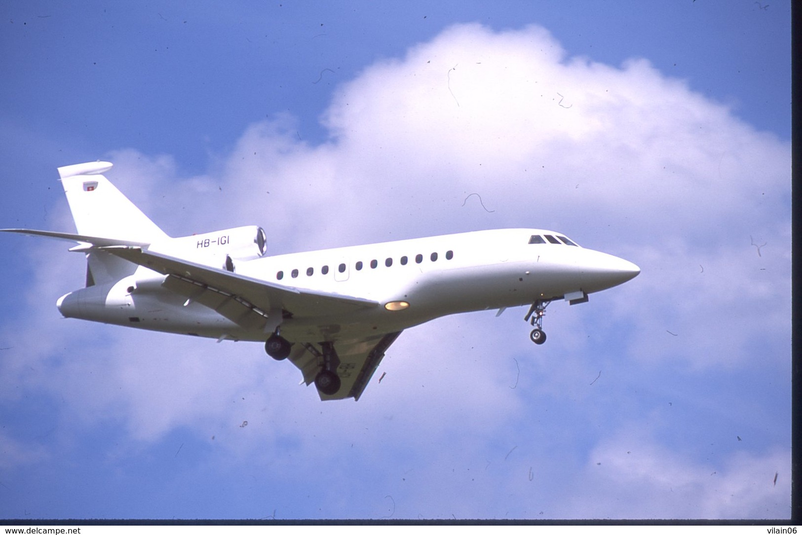 SLIDE / AVION / AIRCRAFT   ORIGINAL REGA  FALCON 900 EX  HB-IGI - Diapositives