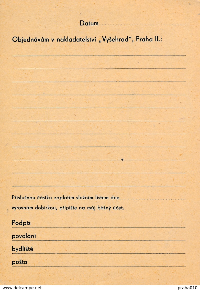 N0089 - Böhmen Und Mähren (1940) Business Responsibility Correspondence Ticket (publishing House "Vysehrad") - Briefe U. Dokumente