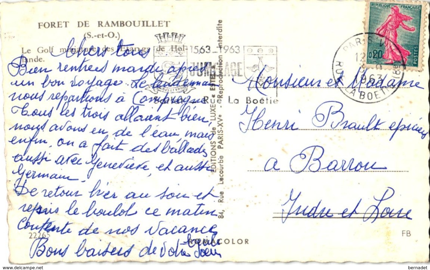 78 ..FORET DE RAMBOUILLET .. LE GOLF MINIATURE DES ETANGS DE HOLLANDE .. 1963 - Rambouillet