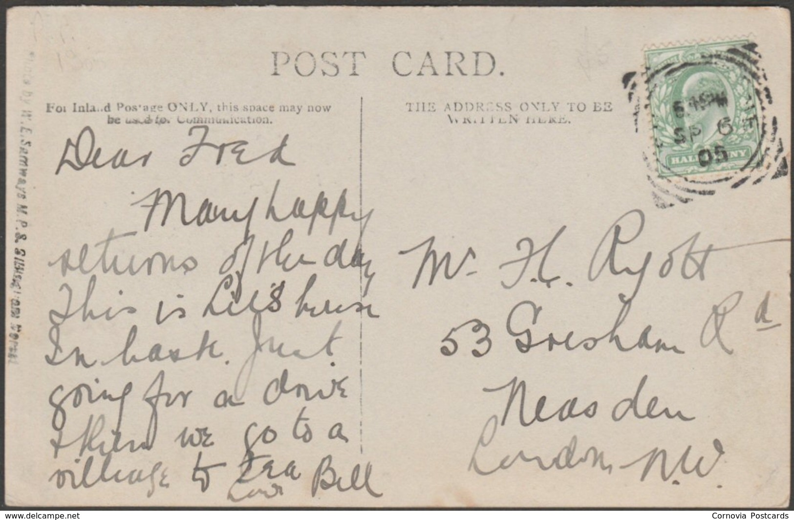 Sandford Orcas Near Sherborne, Dorset, 1905 - Samways RP Postcard - Other & Unclassified