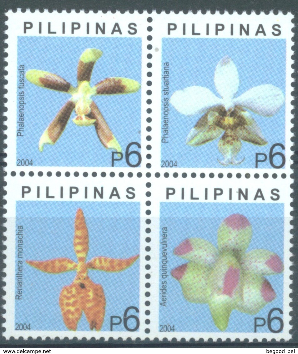 PILIPINAS - 2004 - MNH/** - FLOWERS ORCHYD - Yv 2936-2939  - Lot 17187 - Philippines