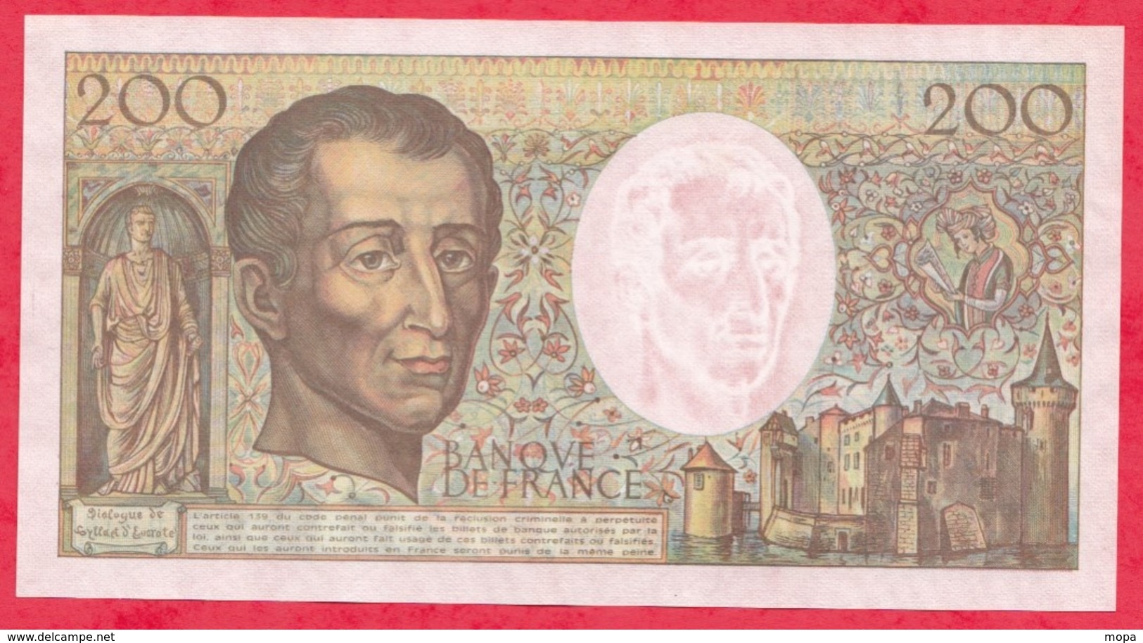 200 Francs "Montesquieu" 1992 ---AU/SPL--Série B.118 -AUCUN TROU D EPINGLE -BEAU BILLET - 200 F 1981-1994 ''Montesquieu''