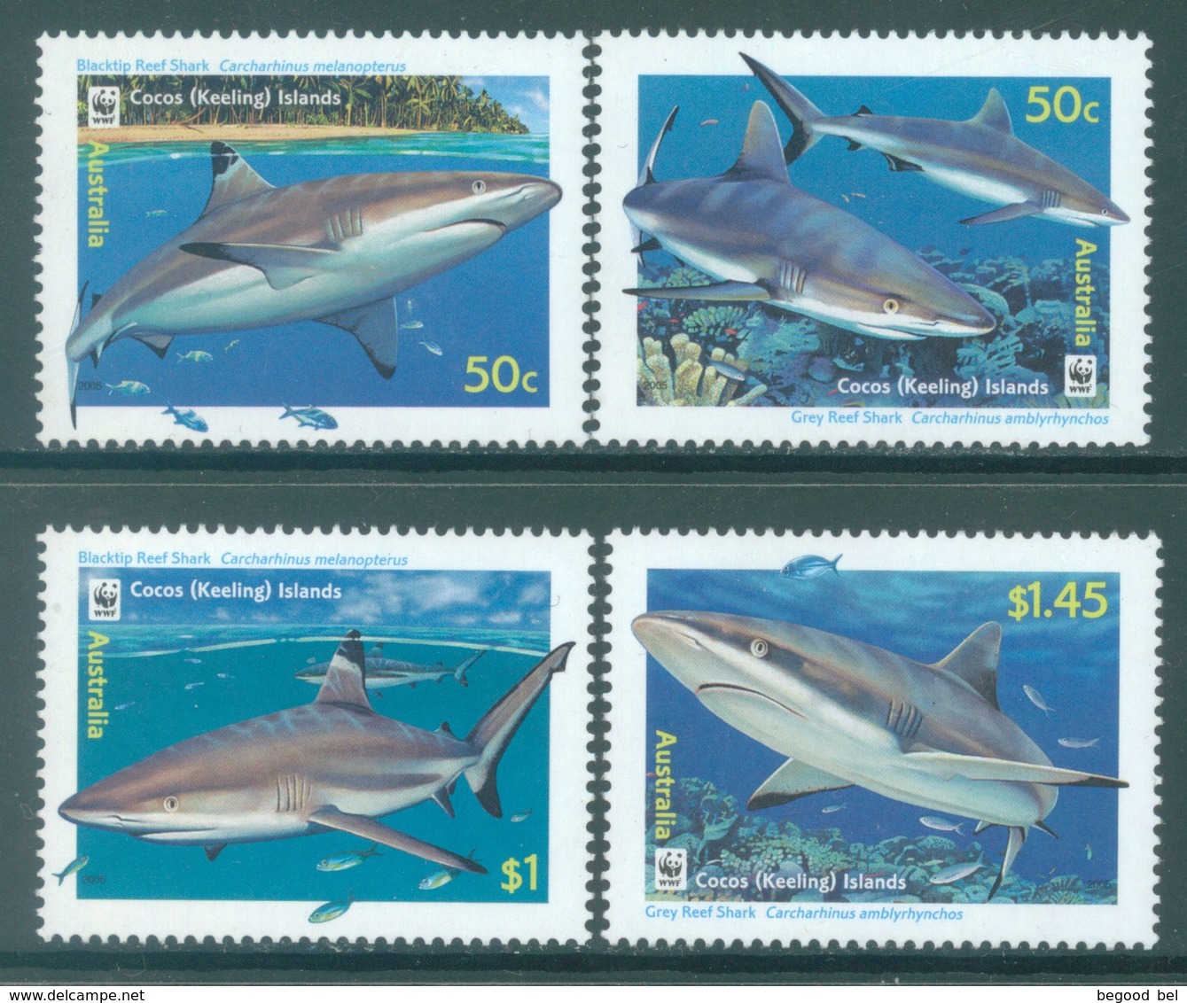 COCOS - MNH/*** LUXE  - 2005 - SHARKS - Yv 401-404 - Lot 18693 - Kokosinseln (Keeling Islands)