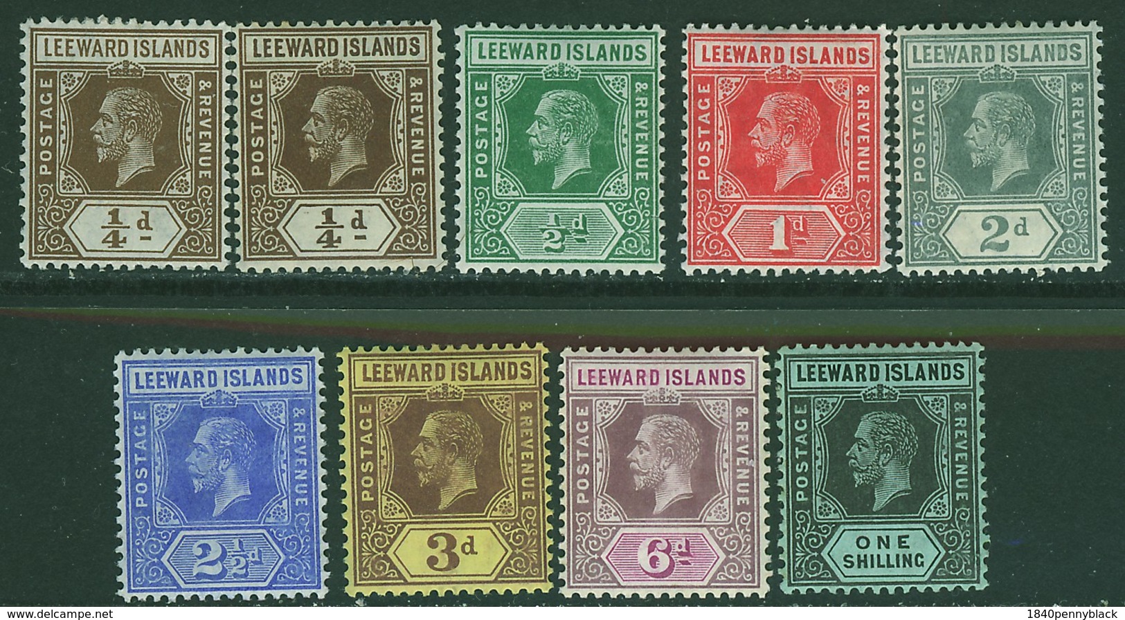 LEEWARD ISLANDS 1912 KGV ¼d-1s (ex 4d) SG 46-54 Unmounted Mint MNH - Leeward  Islands