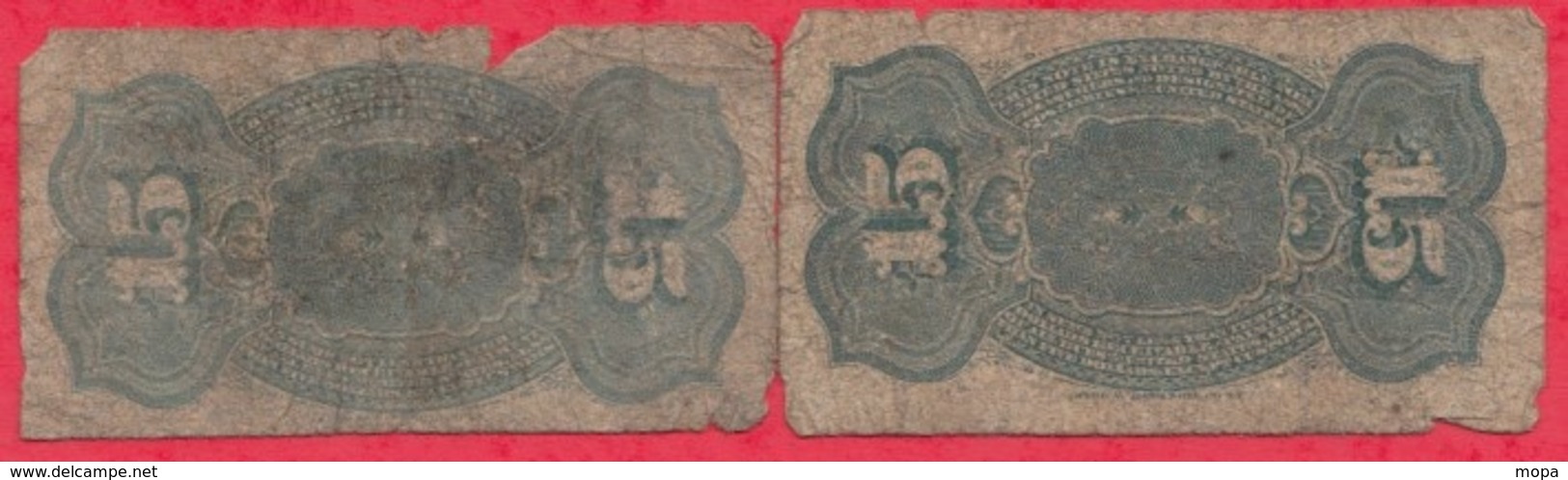 Etat-Unis -2 Billets De 15 Cents Type Fractionnal Currency 4ème Emission Année 1863 ---PR/M - 1863 : 4° Emission