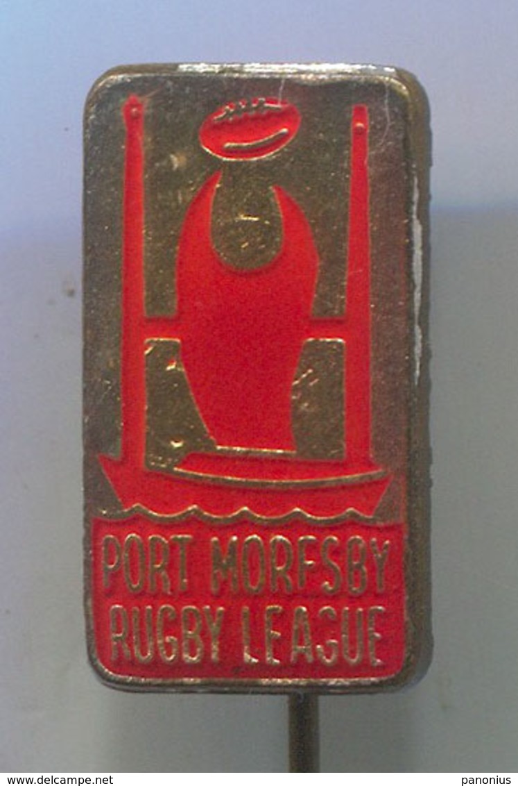 RUGBY - PORT MORESBY RUGBY LEAGUE, Papua New Guinea, Vintage Pin, Badge, Abzeichen - Rugby