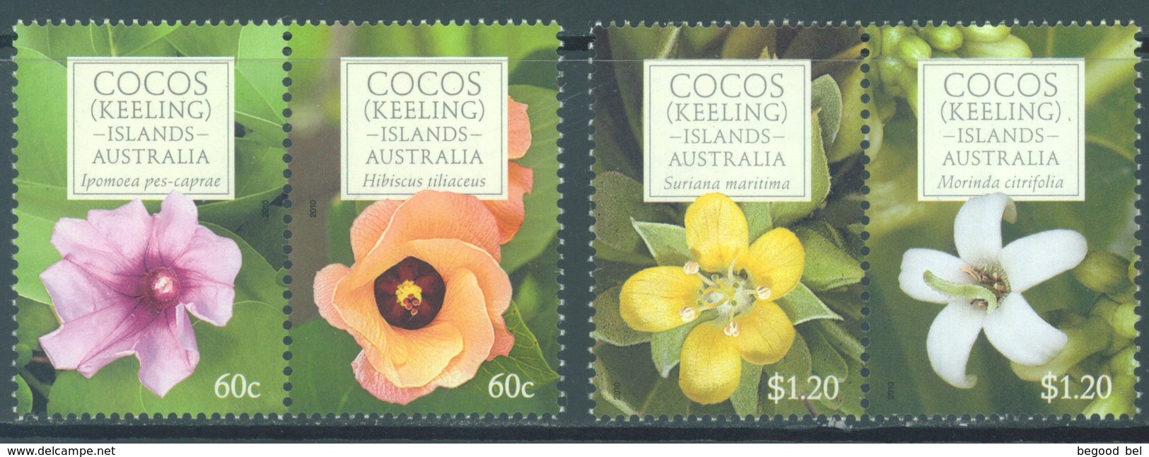 COCOS - MNH/*** LUXE  - 2010 - FLOWERS - Yv 437-440 - Lot 18697 - Cocos (Keeling) Islands