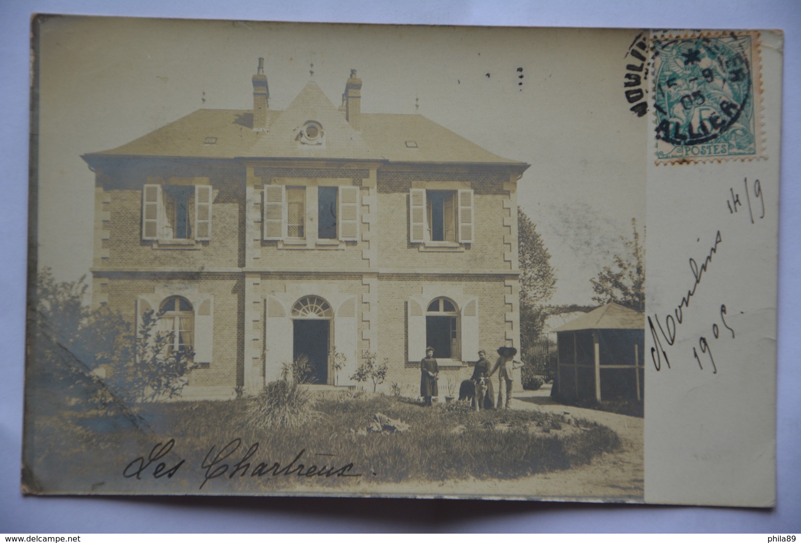 Carte-photo-inscrit Manuellement" Les Chartreux"- MOULINS -14:8 1905 - Moulins