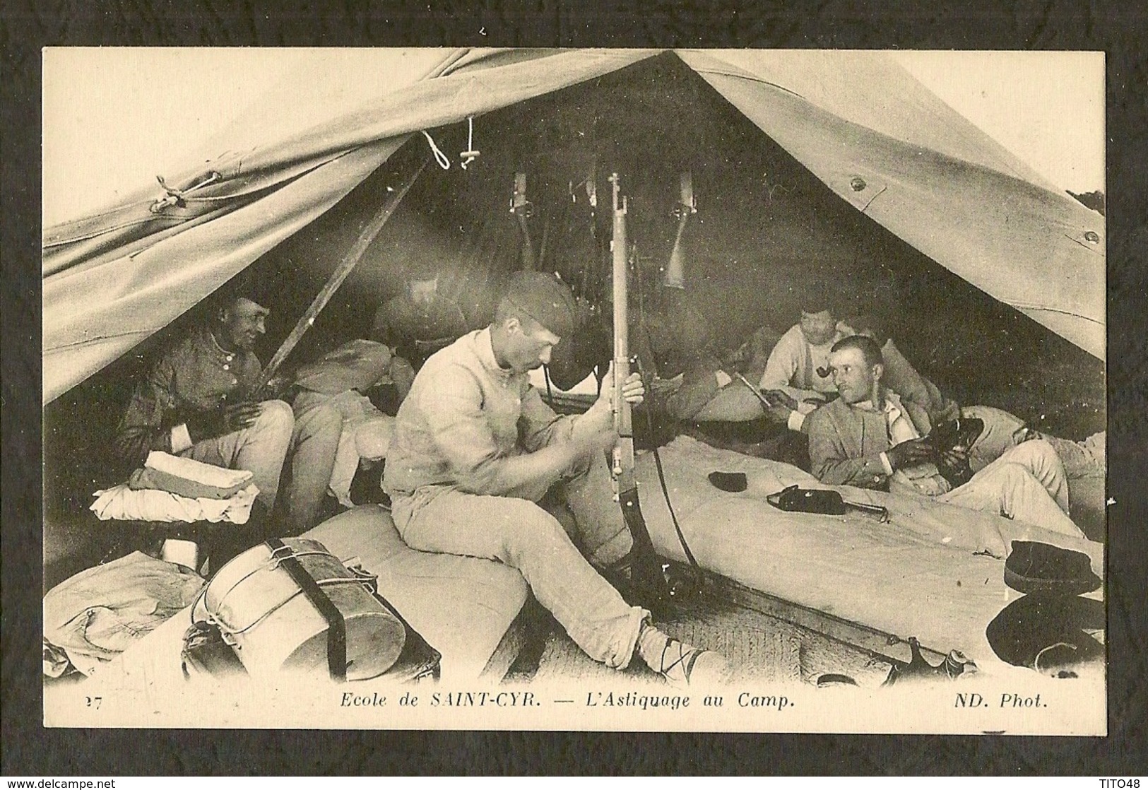 CP-Ecole De SAINT-CYR - L'Astiquage Au Camp - Guerra 1914-18