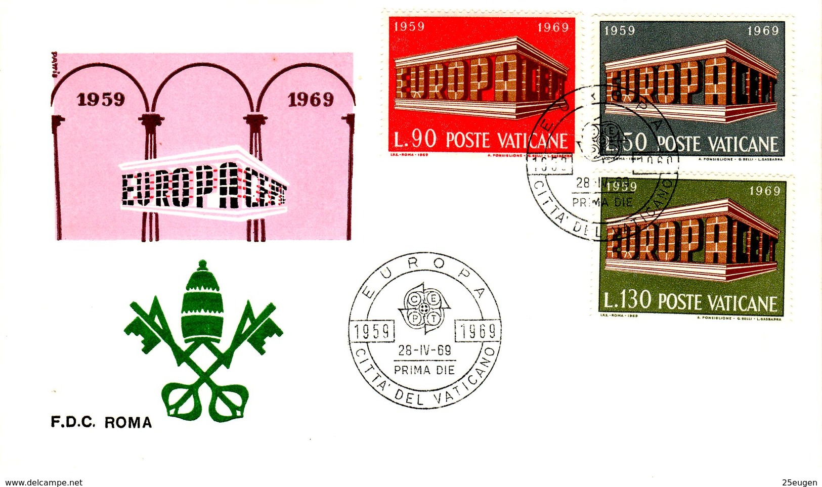 VATICAN 1969  EUROPA CEPT FDC - 1969