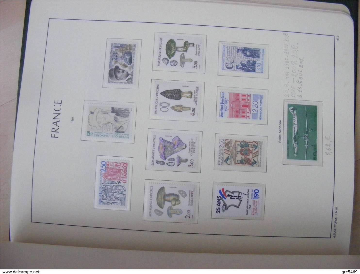 Collection TIMBRES en Classeur LEUCHTURM 1972/1990 complet FAC=338E