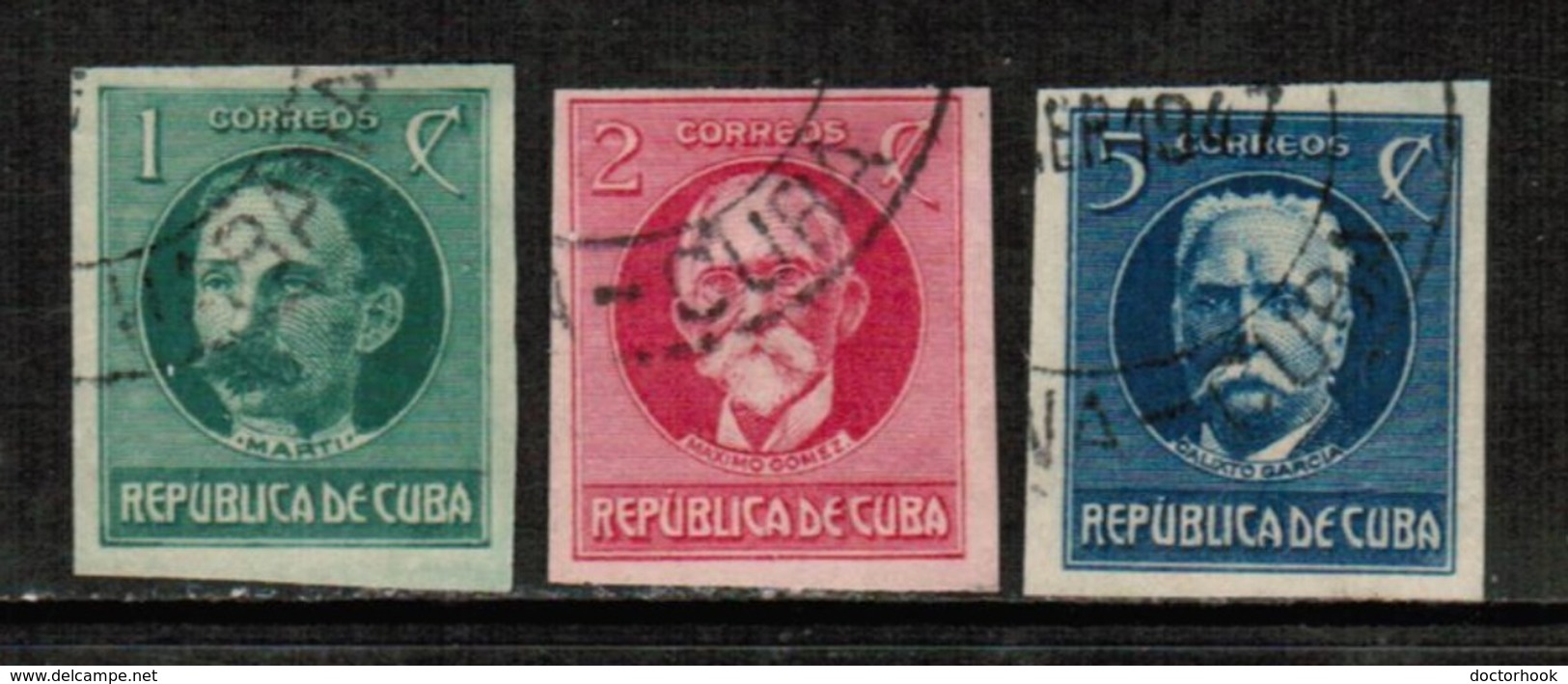 CUBA   Scott # 280-2 VF USED IMPERFORATE (Stamp Scan # 435) - Used Stamps