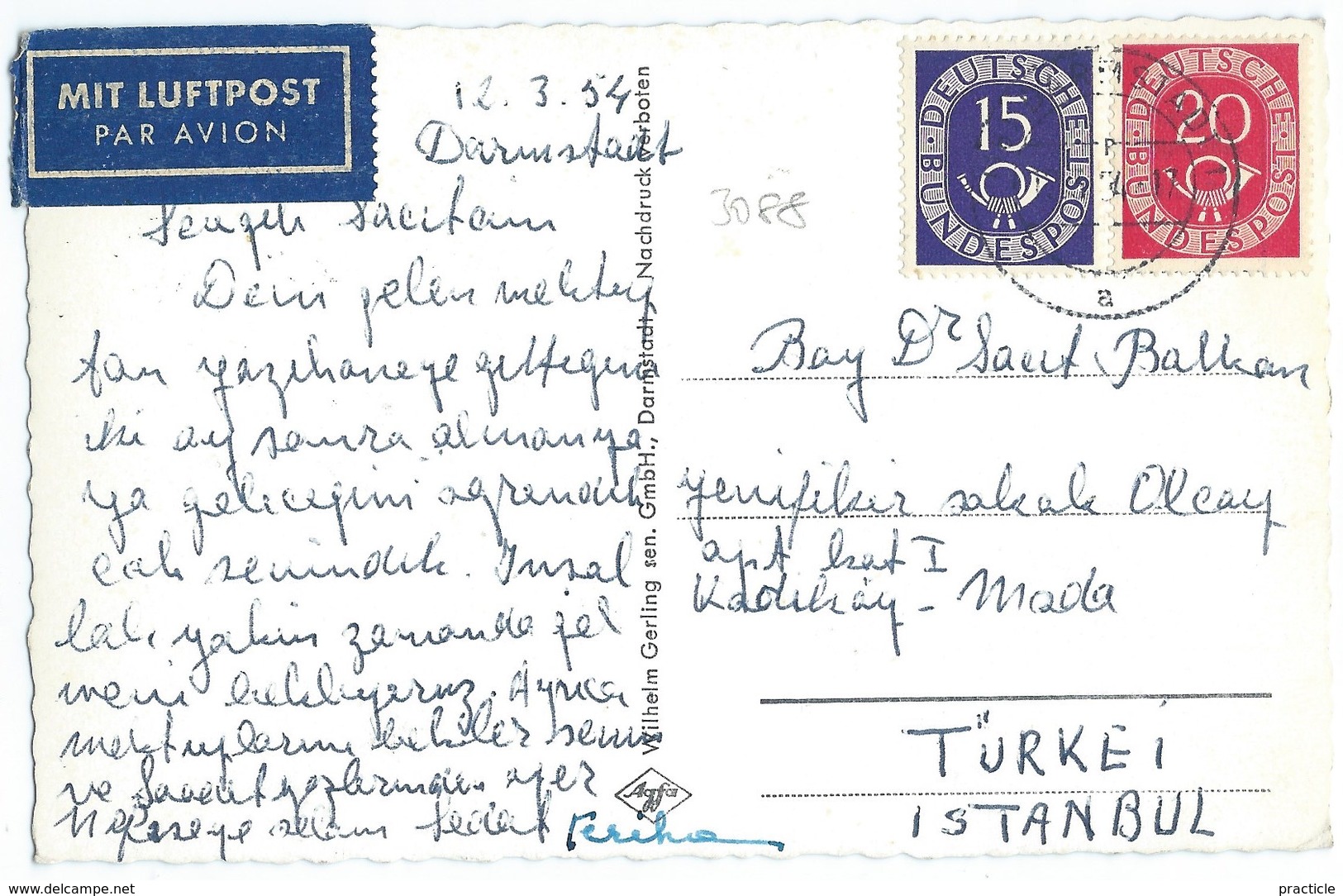 7612 Darmstadt Lot 2 Cpa Kaufhof & Tram Circulated Turkey - Darmstadt