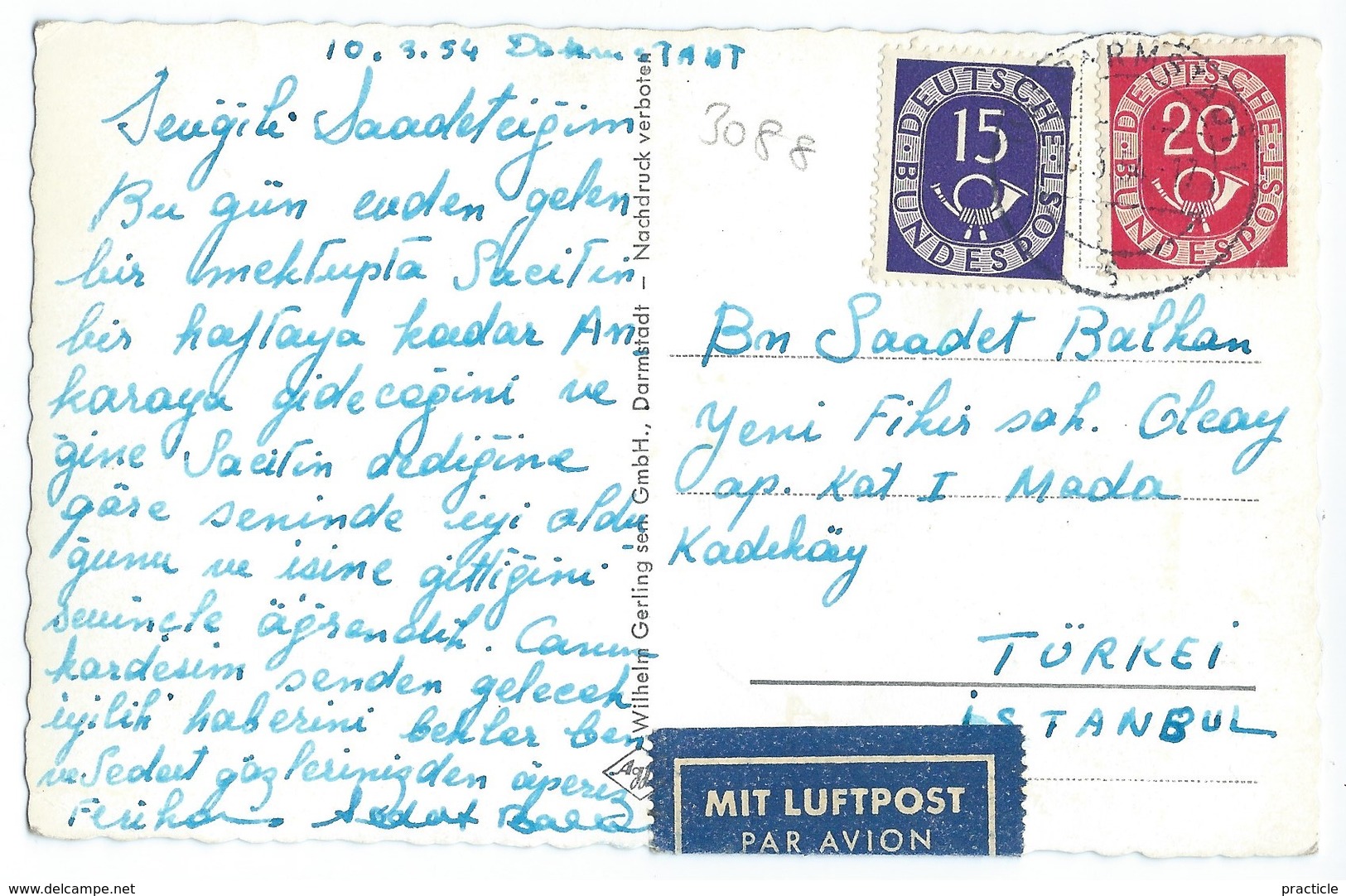 7612 Darmstadt Lot 2 Cpa Kaufhof & Tram Circulated Turkey - Darmstadt