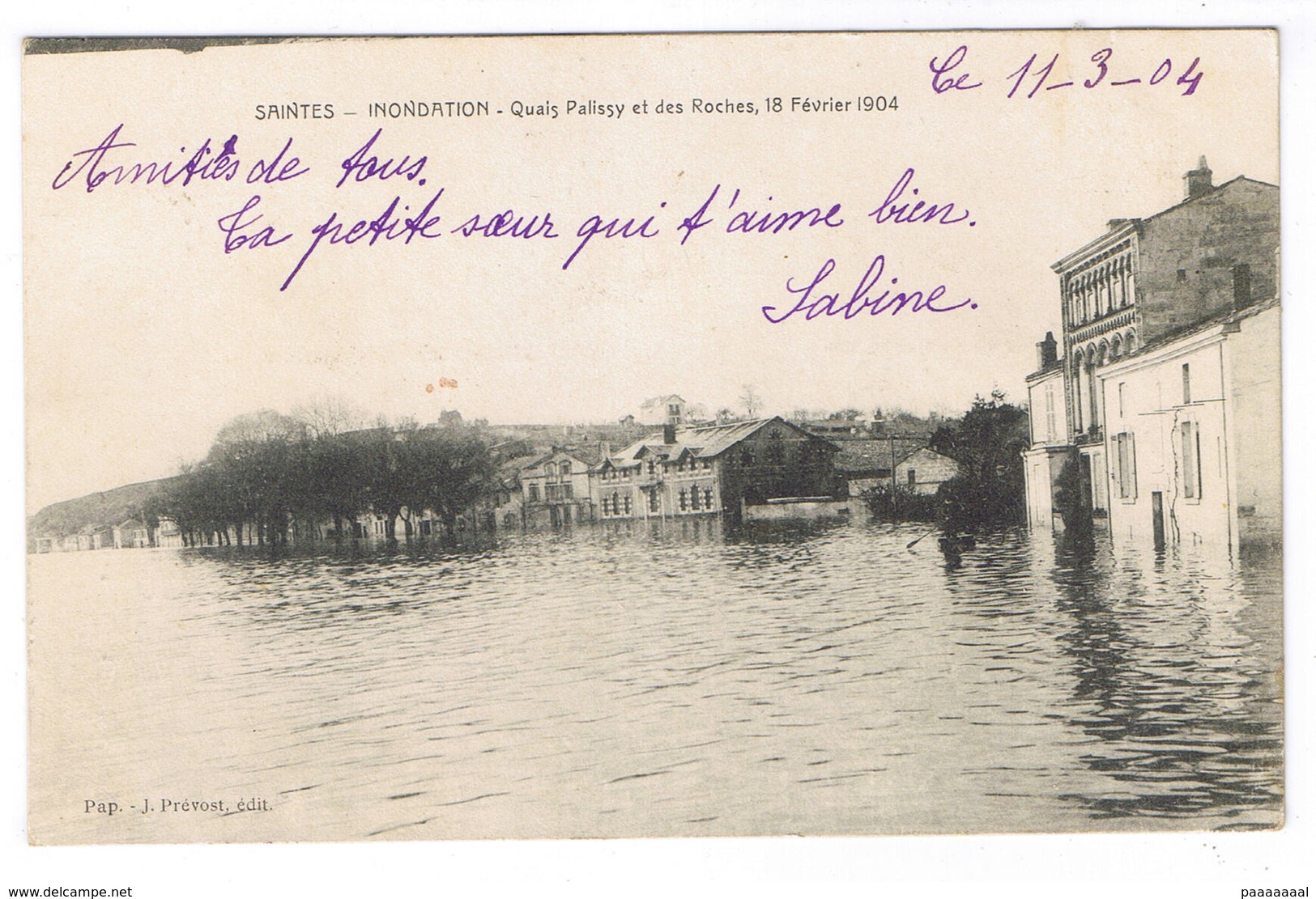 SAINTES  INONDATION QUAIS PALISSY ET DES ROCHES 18 FEVRIER 1904 - Saintes