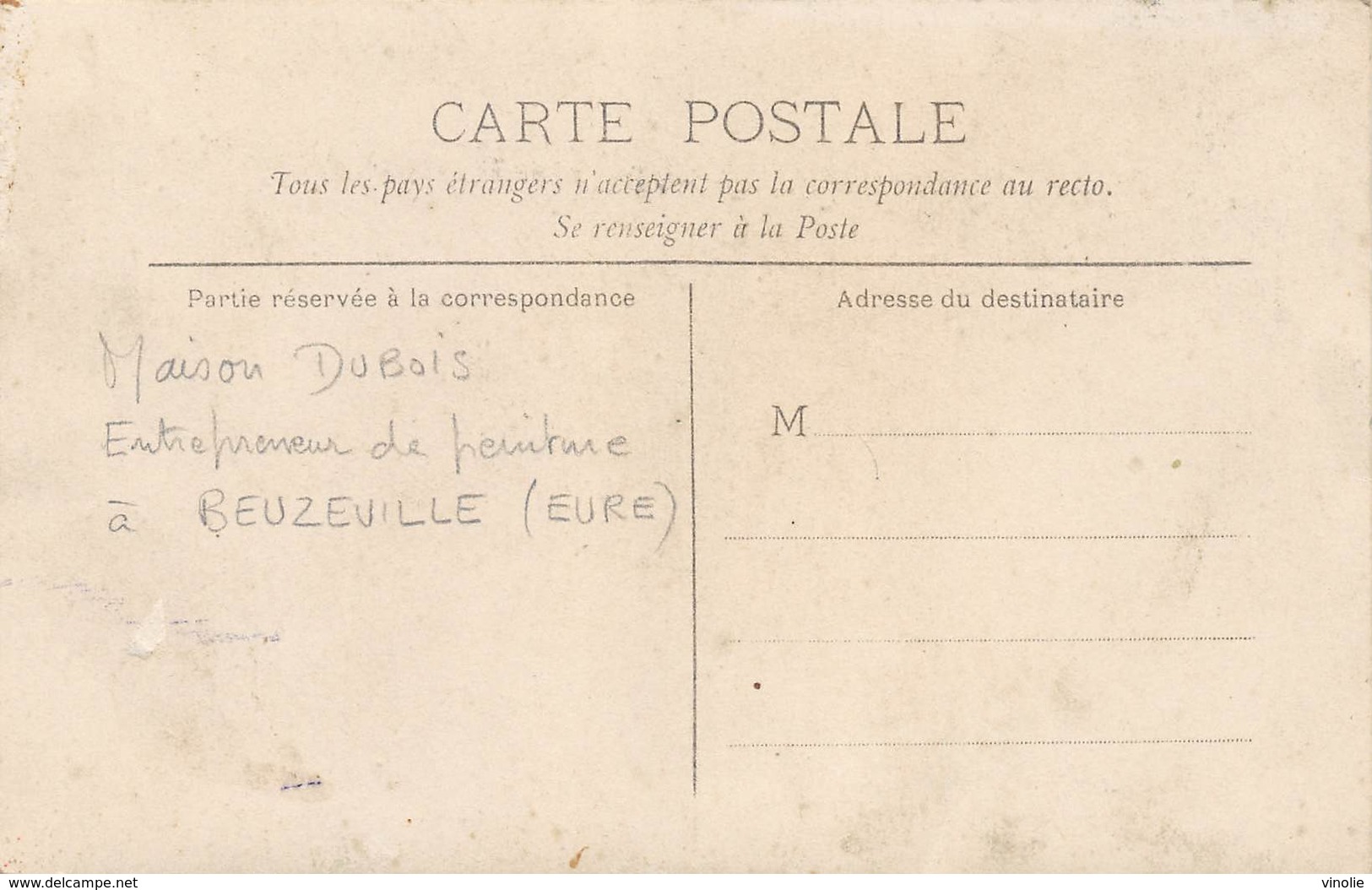 D-18-4140 : BEUZEVILLE. MAISON DUBOIS. ENTREPRENEUR DE PEINTURE. PEINTRE EN BATIMENT. - Autres & Non Classés