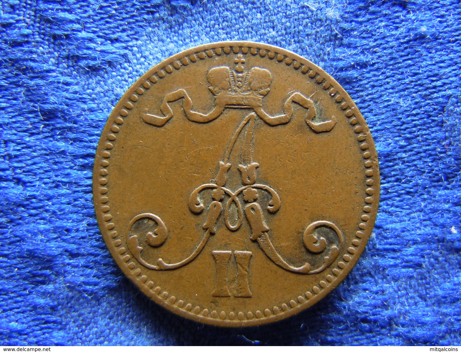 FINLAND 5 PENNIA 1866, KM4.1 Edge Nick - Finlandia