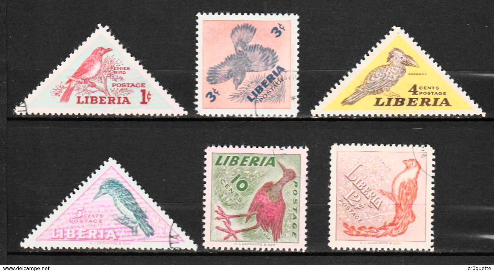 LIBERIA / SERIE DE 6 TIMBRES OISEAUX - Collections, Lots & Séries