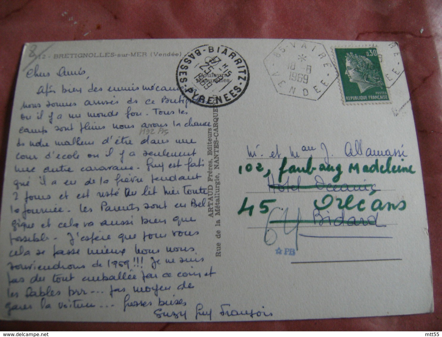 Vaire  Recette Auxiliaire Obliteration Sur Lettre - 1921-1960: Période Moderne