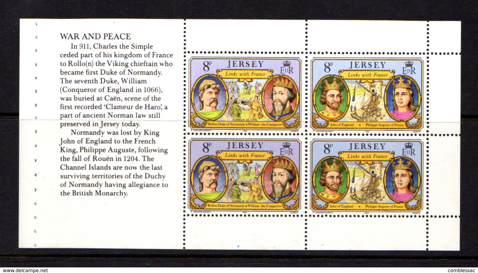 JERSEY    1982    Links  With  France   Sheetlet    MNH - Jersey