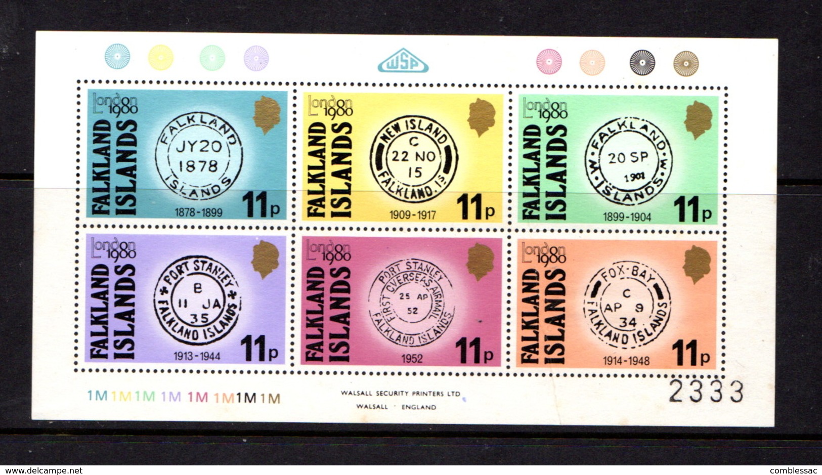 FALKLAND  ISLANDS    1980    International  Stamp  Exhibition   Sheetlet    MNH - Falkland Islands