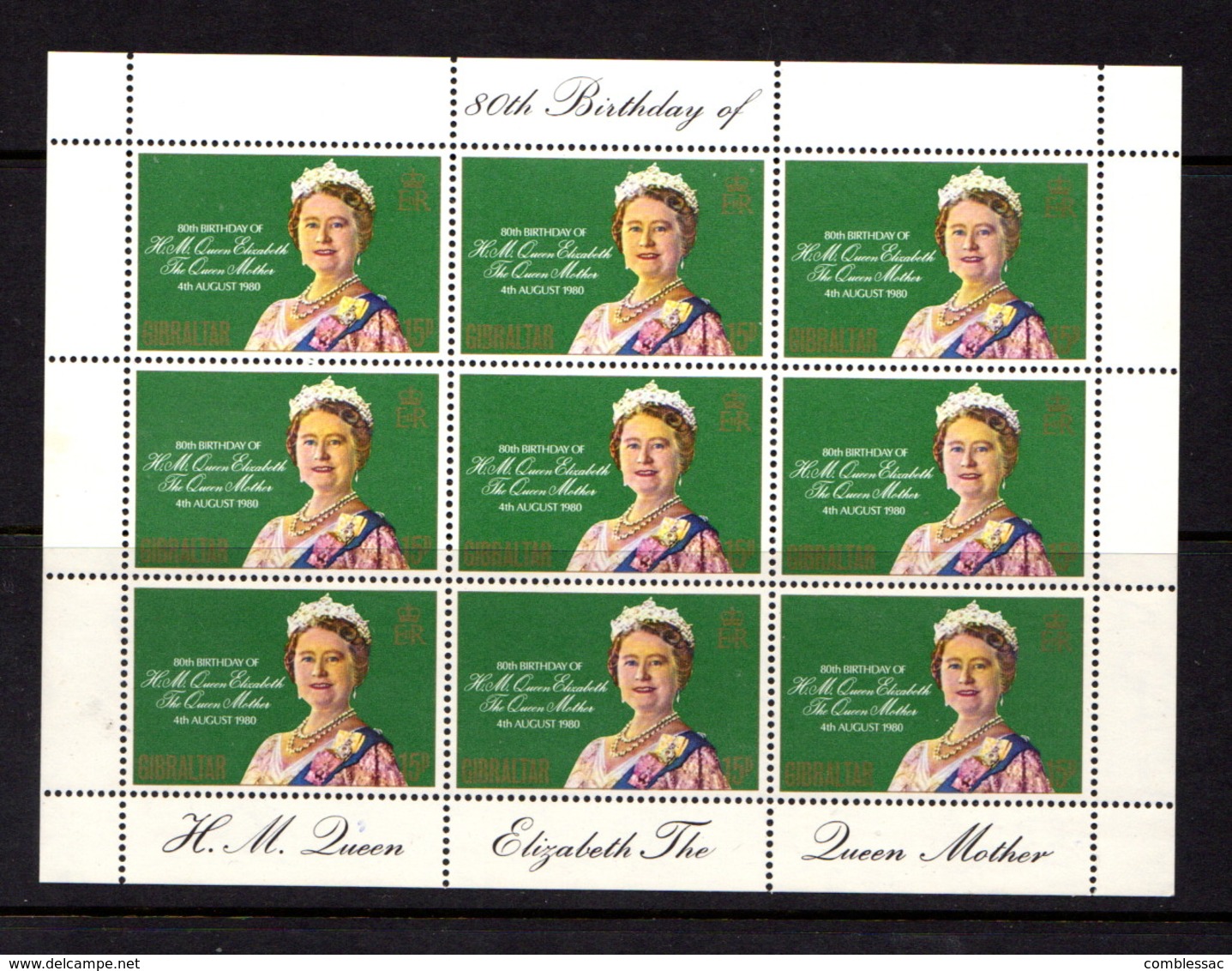 GIBRALTAR    1980    80th  Birthday  Of  QE  The  Queen  Mother    Sheetlet    MNH - Gibraltar