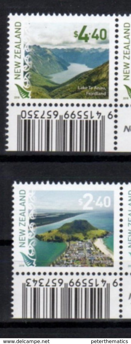 NEW ZEALAND , 2018, MNH, SCENIC DEFINITIVES, MOUNTAINS, LANDSCAPES,2v - Geography