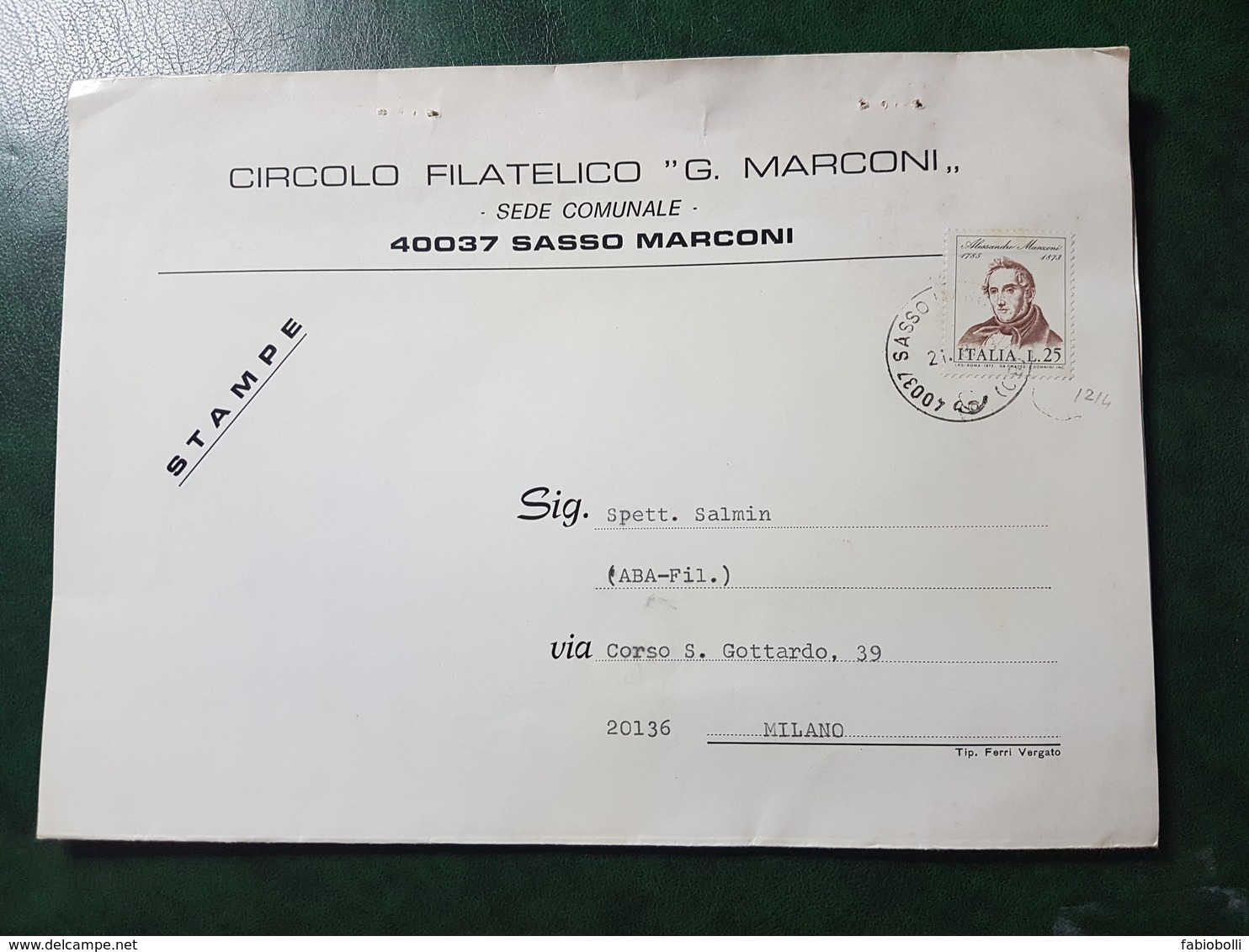 (12109) ITALIA STORIA POSTALE 1973 - 1971-80: Storia Postale