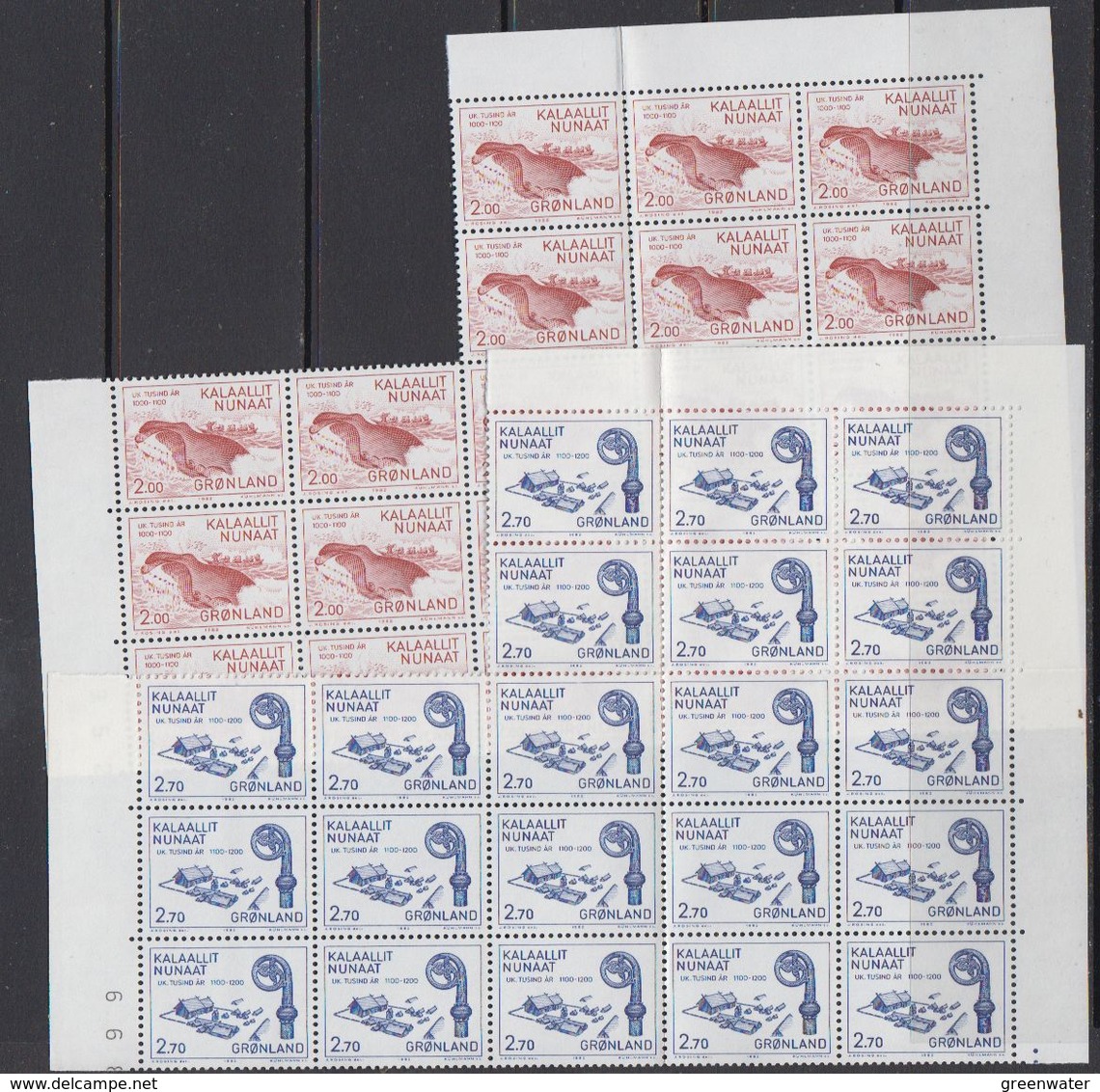 Greenland 1982 Besiedlung Grönlands Durch Europäer 2v 21x ** Mnh (41498) - Unused Stamps