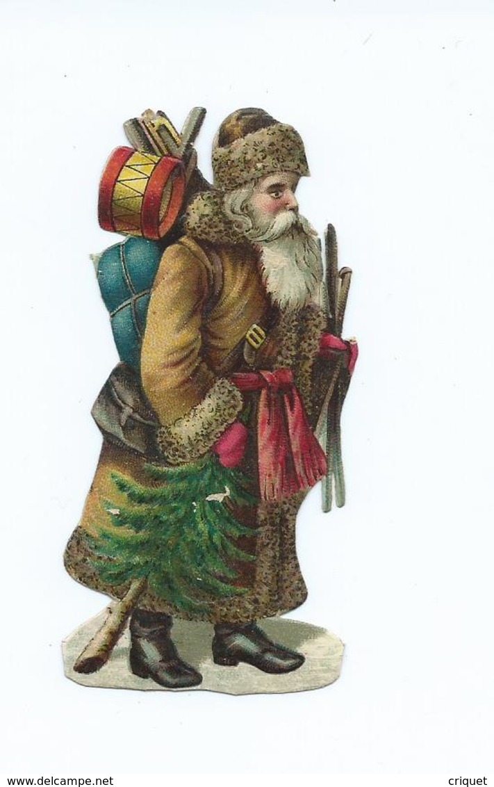 Ancienne Chromo-découpi, Père-Noël, Santa Klaus, N° 2 - Di Natale